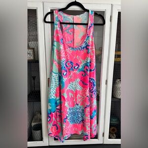 Lilly Pulitzer Melle Pink and Blue Patterned Dress